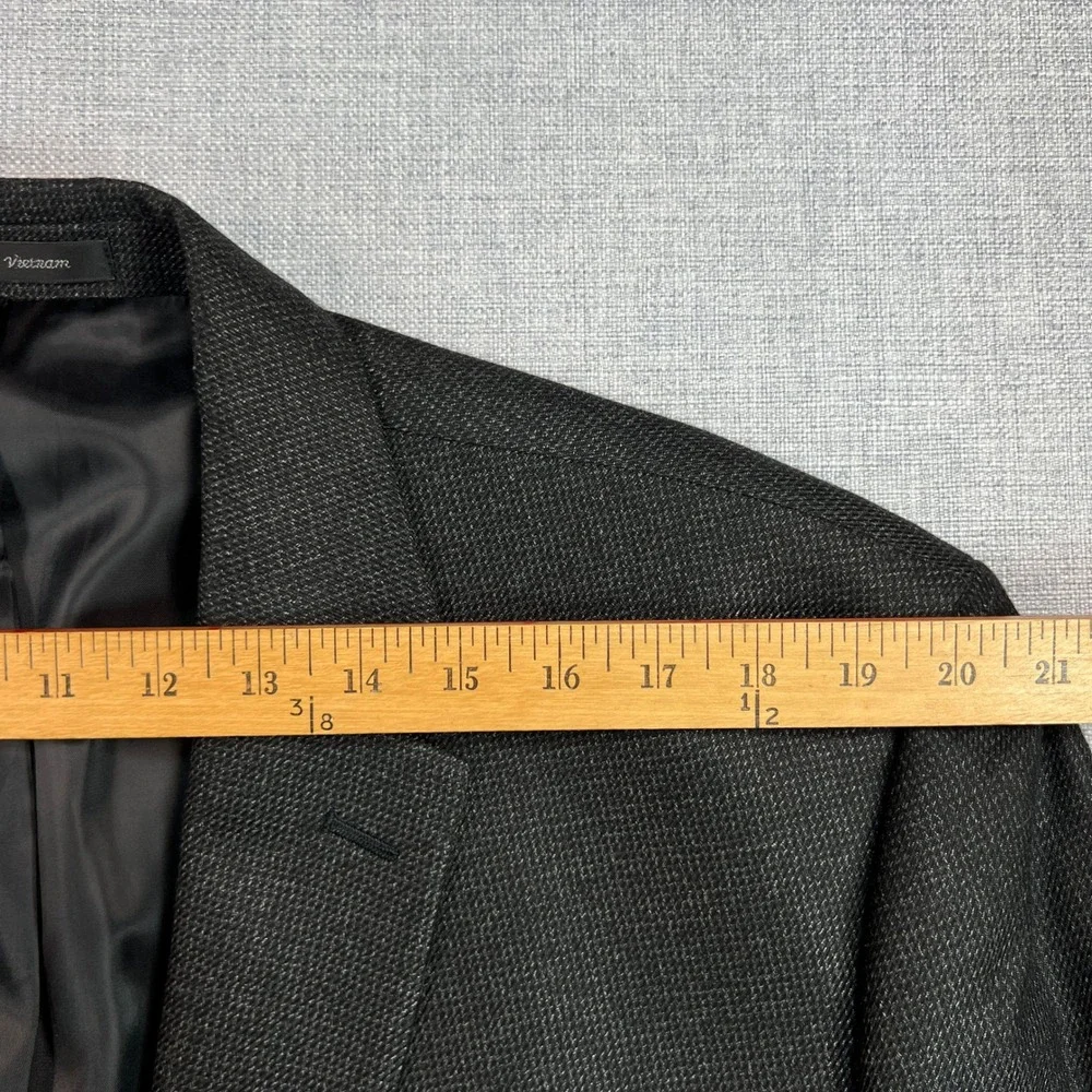 Chaps Charcoal Sport Coat Blazer Men 48L Dark Gray Classic Tailored‎ Office